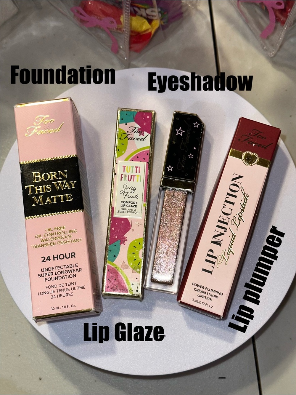 Too Faced Lip Injection Liquid Lipstick ,Lip Glaze, Foundation - eyeshadow